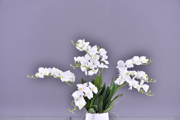 Factory direct sales of high-end artificial dendrobium, wholesale of artificial flowers with leaves, home decoration of Phalaenopsis and Lanjin artificial plants pic 53