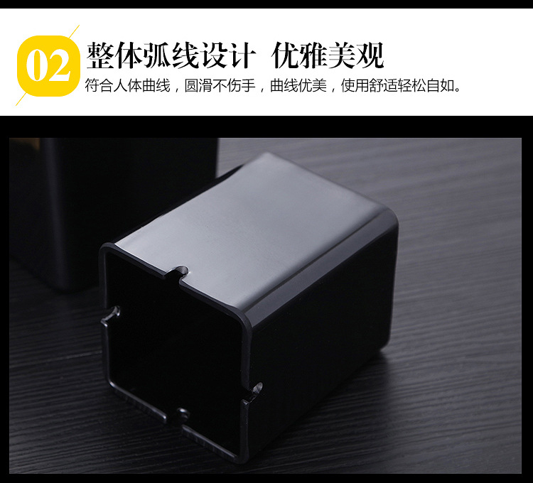 酒吧网吧阻燃烟灰缸餐饮KTV大号烟灰缸 塑料方形烟灰盅LOGO详情8