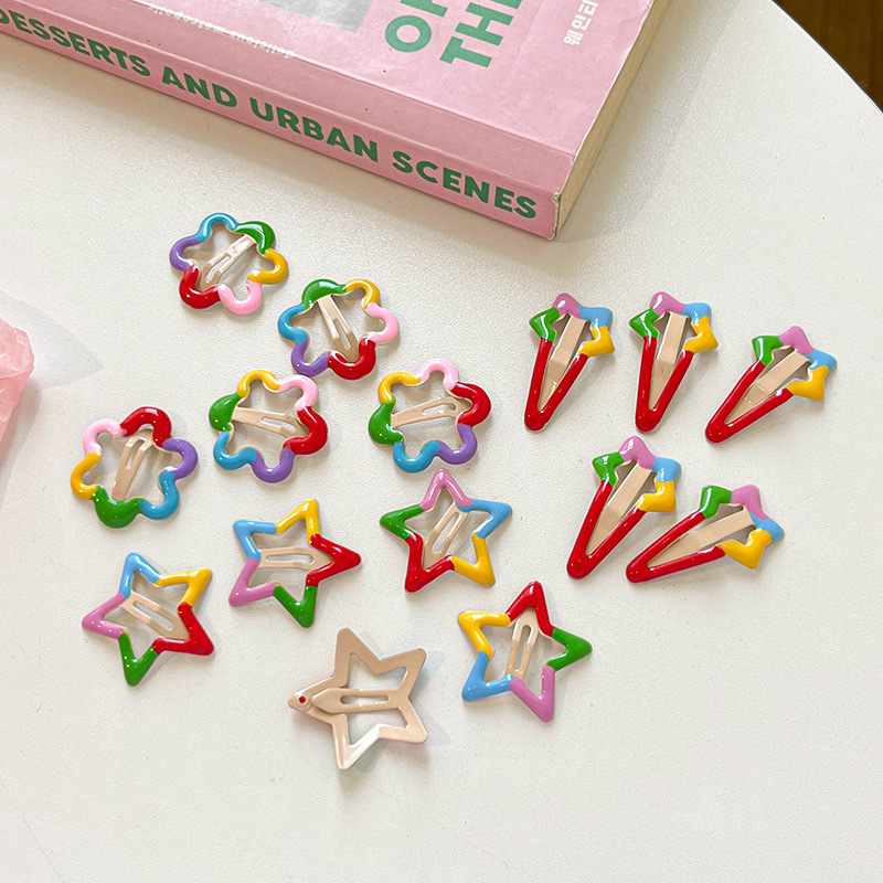 星星发夹y2k多巴胺卡子女儿童配饰头饰bb刘海夹五角星鸭嘴夹批发详情17