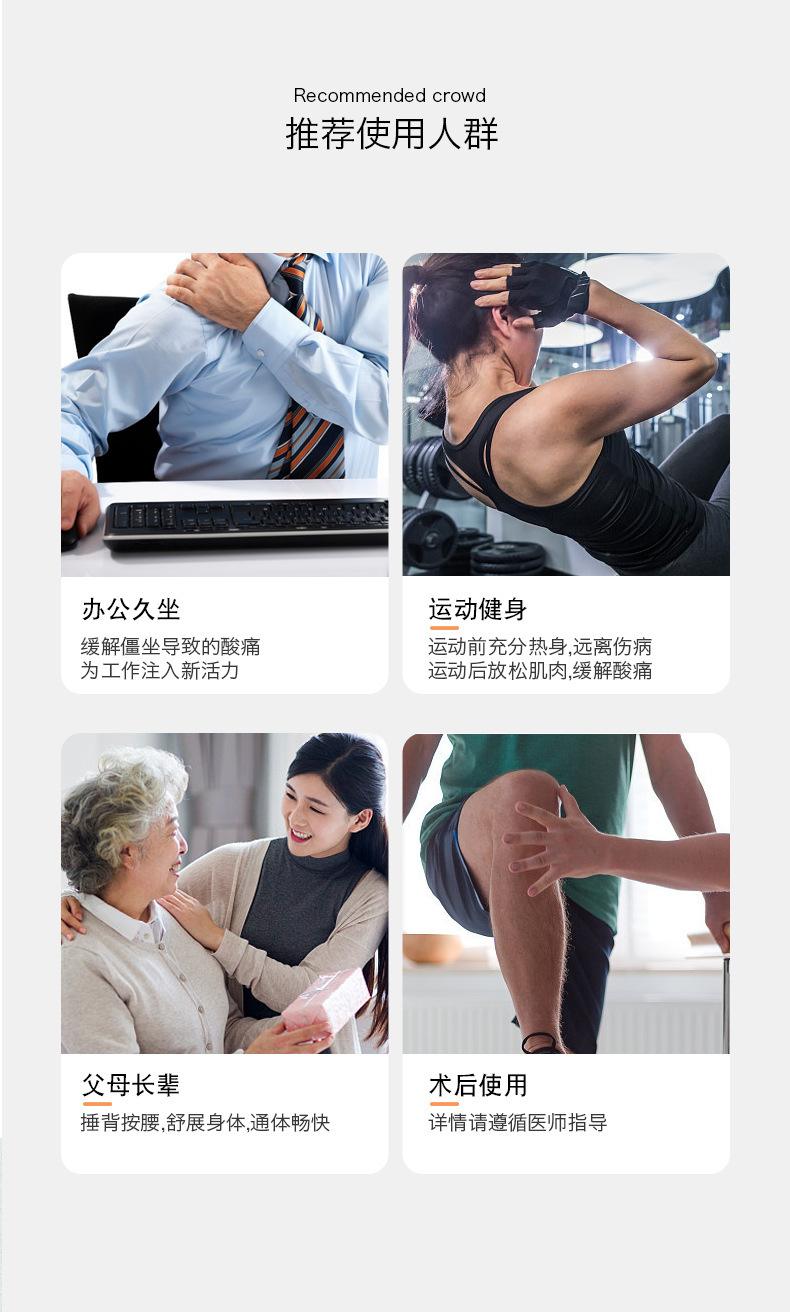 8890三角筋膜枪十二种头充电跨境电动肌肉按摩枪放松健身按摩器详情2