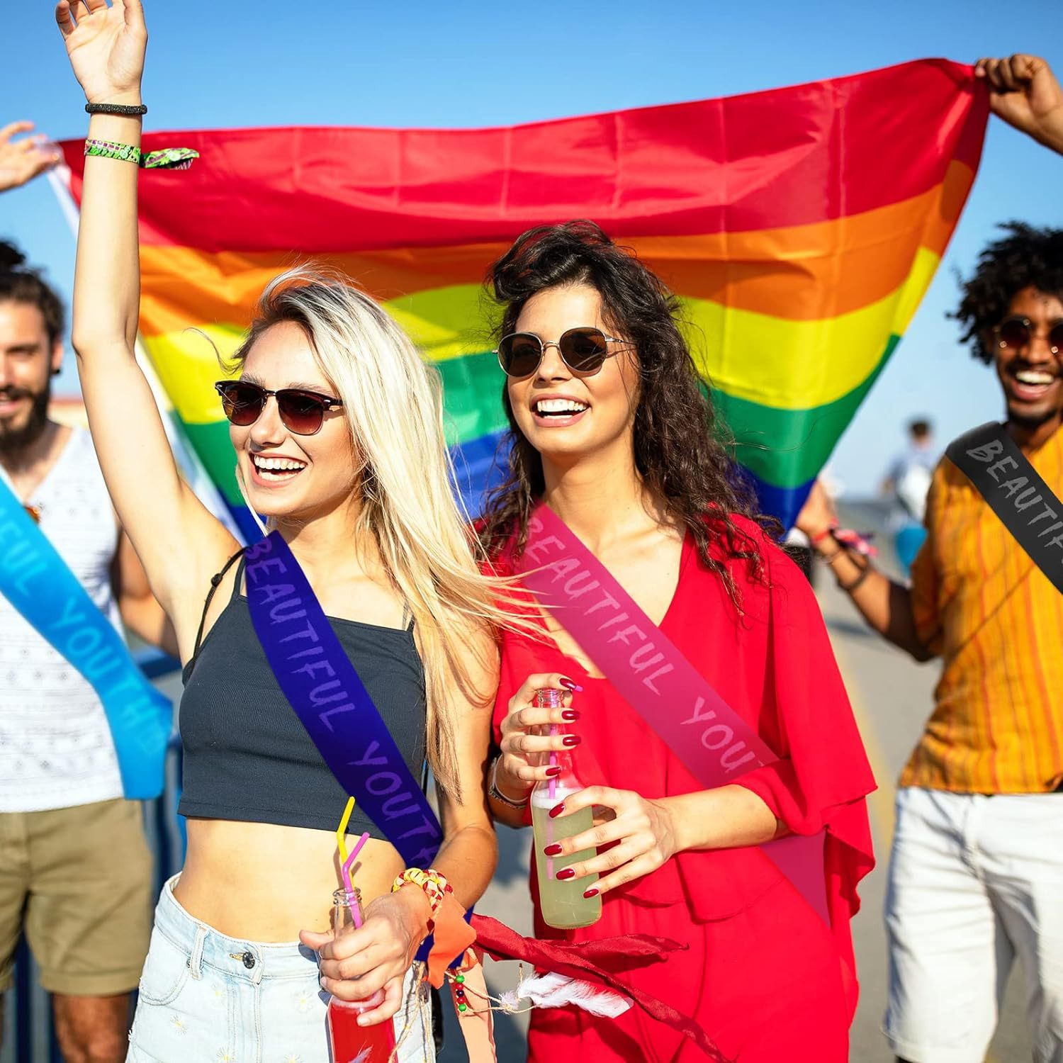 工厂专供空白礼仪肩带生日绶带单层色丁布party肩带单身派对用品详情12