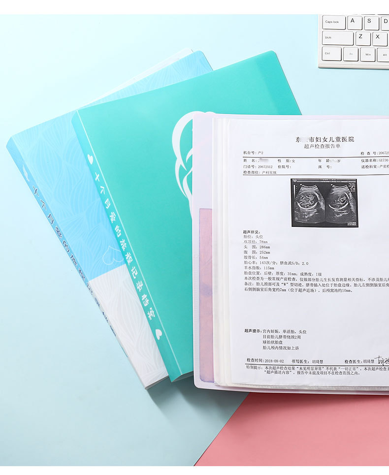Wholesale prenatal checkup report storage book, cute prenatal checkup information book folder, A4 size, portable A4 maternity storage bag pic 10