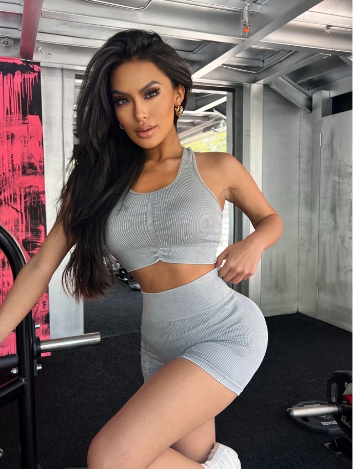 跨境显瘦运动套装女时尚修身磨砂瑜伽服文胸短裤跑步健身服定制详情13