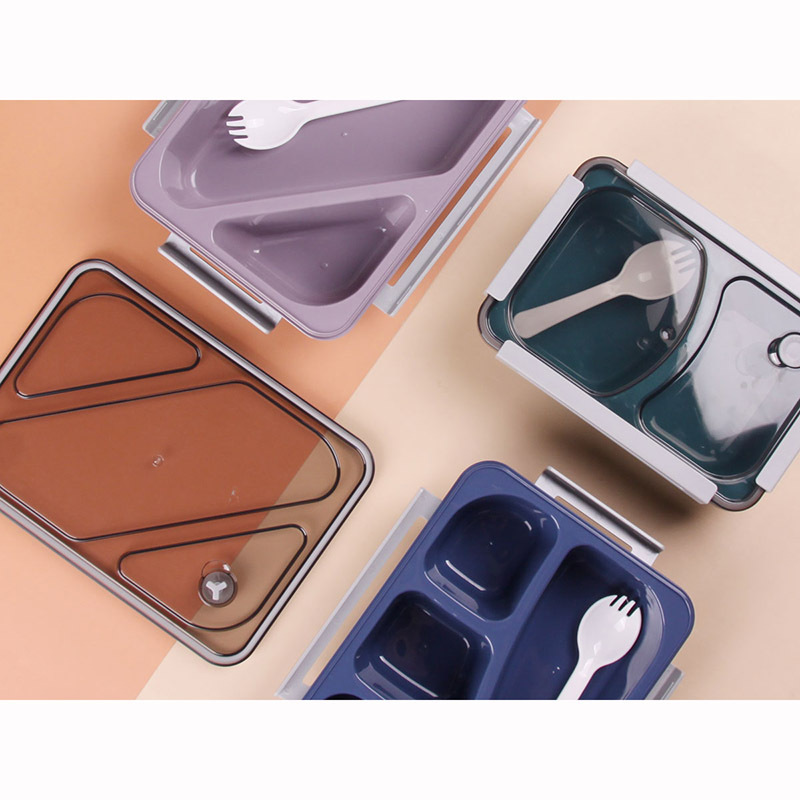 New two-compartment/three-compartment/four-compartment plastic microwave oven food preservation lunch boxes pic 5