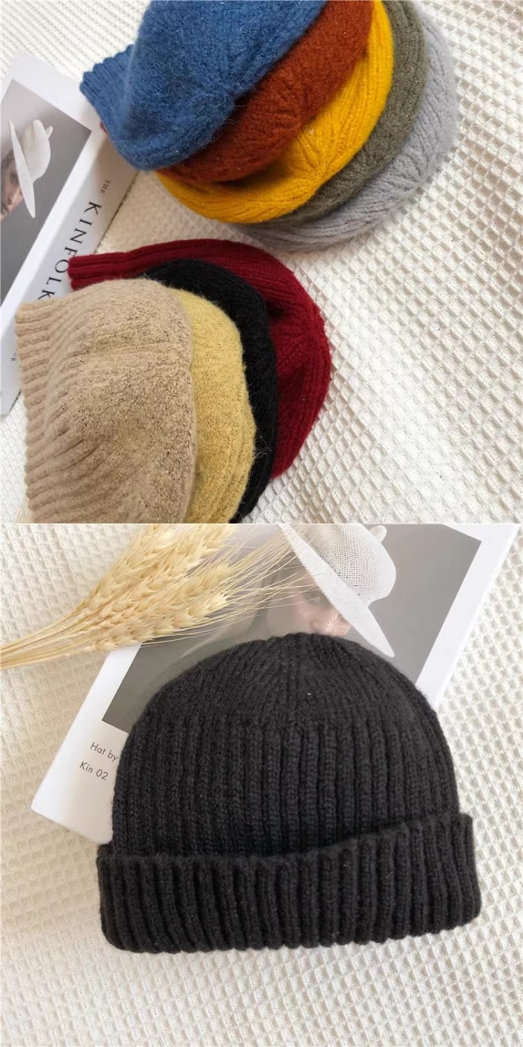 毛线帽子女冬天韩版百搭流氓帽秋冬季保暖冷帽男针织帽ins瓜皮帽详情8