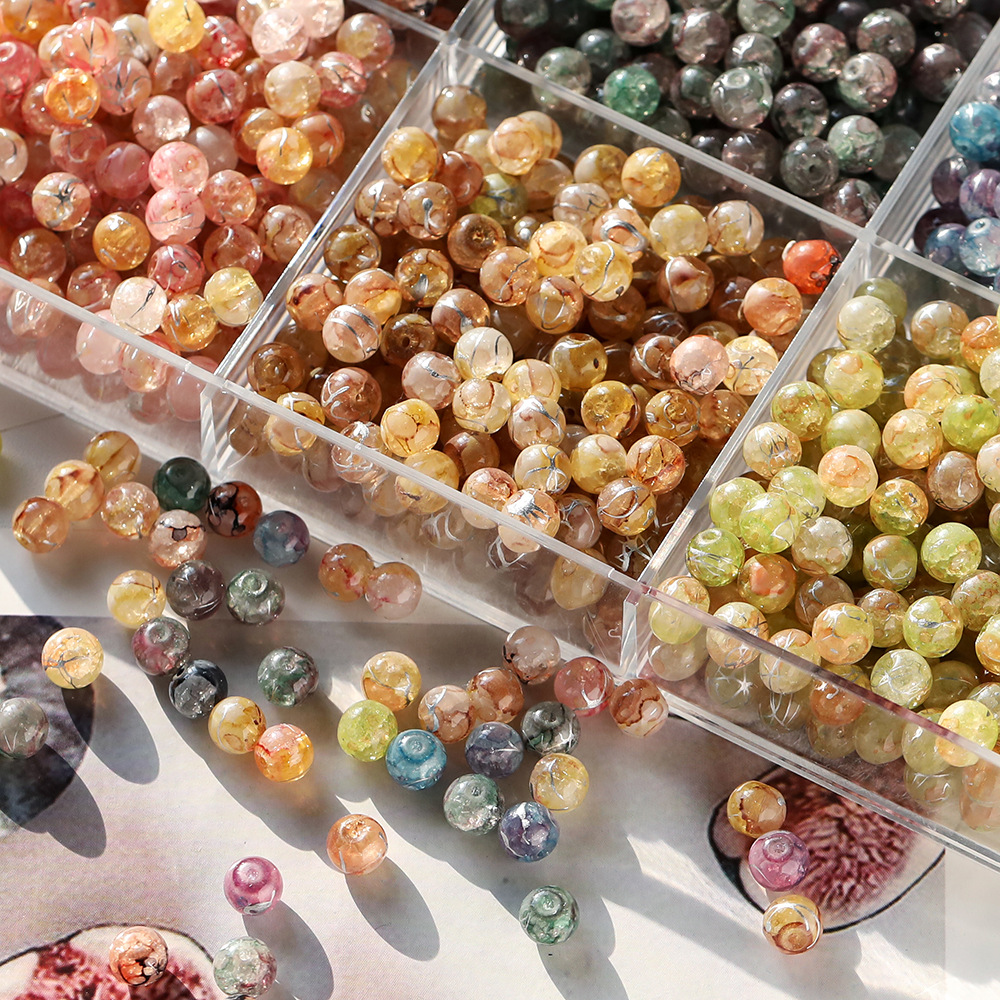 圆珠爆花10mm琉璃珠手工串珠玻璃散珠子 diy手链手串饰品配件批发详情8