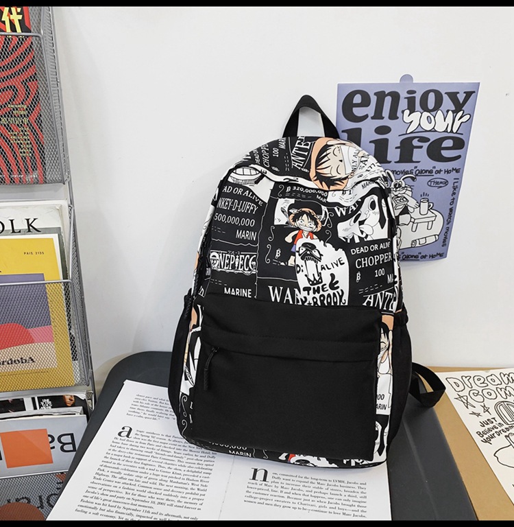 2023新款书包大容量时尚百搭双肩包初高中生情侣简约校园风双肩包详情40