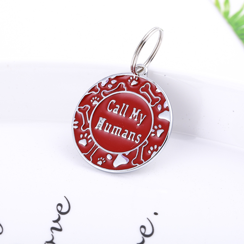 Cross-border in-stock fashionable metal pendant, anti-loss round dog tag, pet identity tag, laser-engraved nameplate pendant pic 7