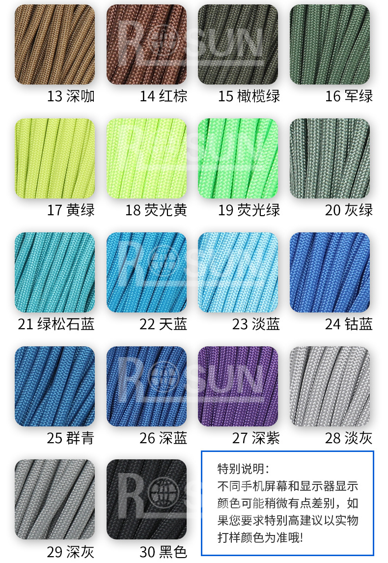 Cross-border best-selling 750-pound nine-core umbrella rope, high-strength outdoor woven umbrella rope, camping 9-core windproof canopy rope pic 17
