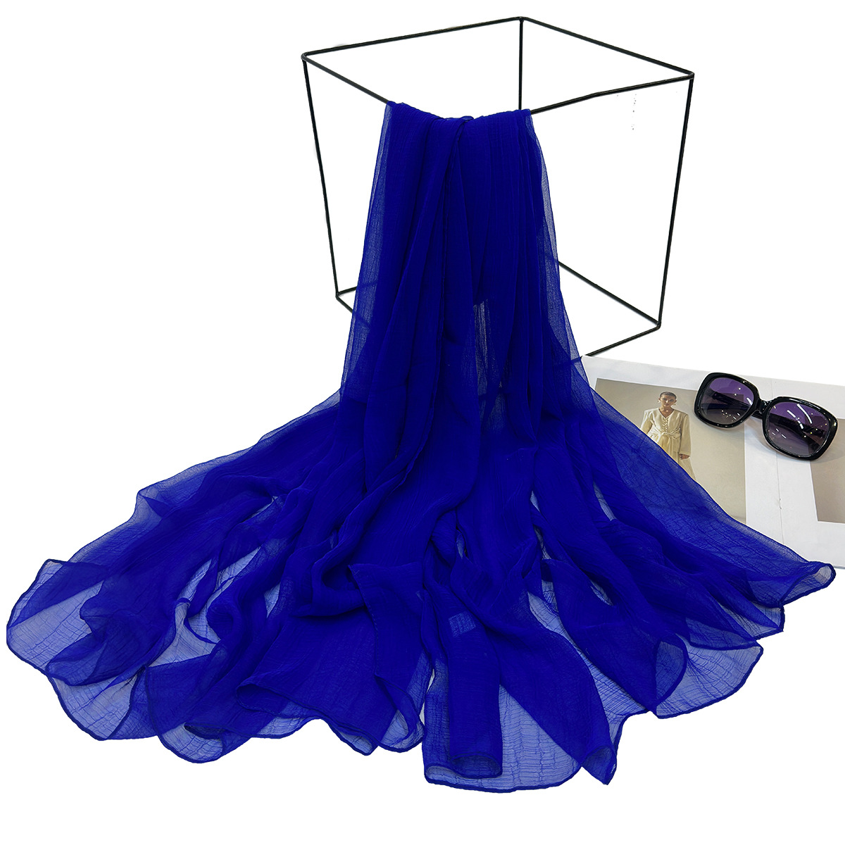 新款欧美出口纯色夏季防晒丝巾沙滩巾披肩 工厂批发定 制详情23