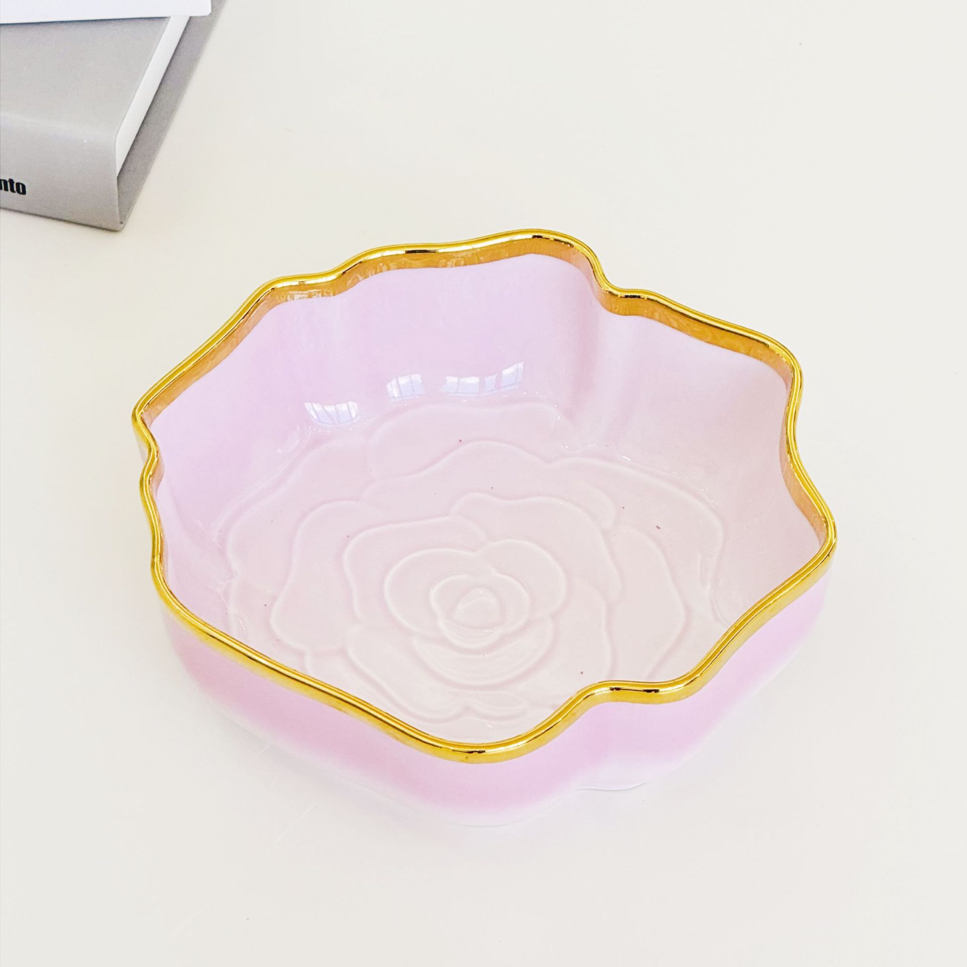 A set of household light luxury and high-end printed bowls, bone China 2024 new style, beautiful ceramic bowls, plates, bowls and tableware pic 21