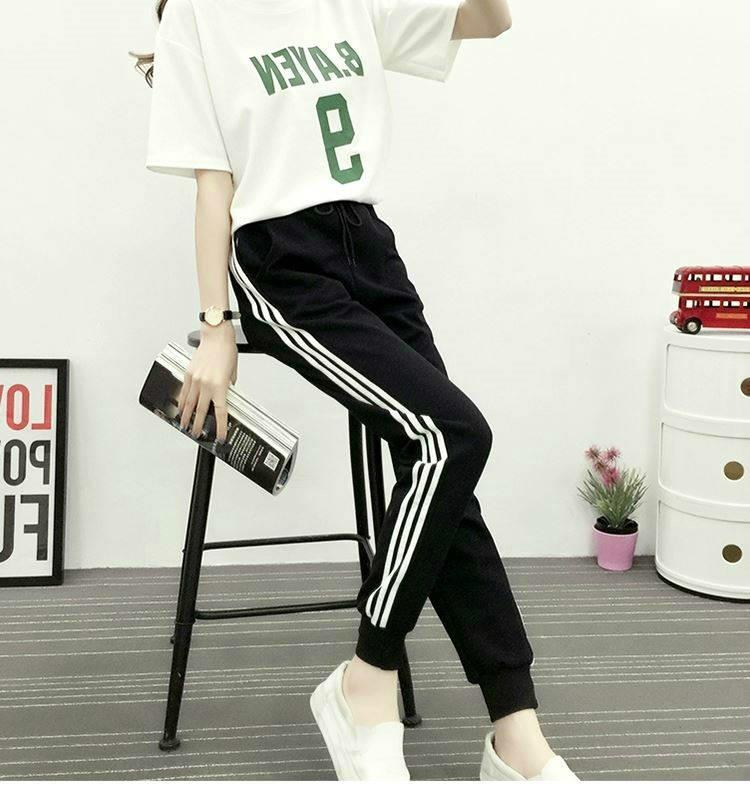 运动裤女宽松薄款春夏季2024款韩版时尚百搭中学生BF休闲小脚裤子详情12