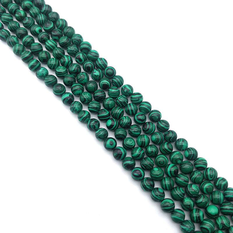 Jewelry accessories, malachite loose beads, semi-finished products, beads strung together to form round beads, DIY cross-border bead matching, large quantity discounts pic 8