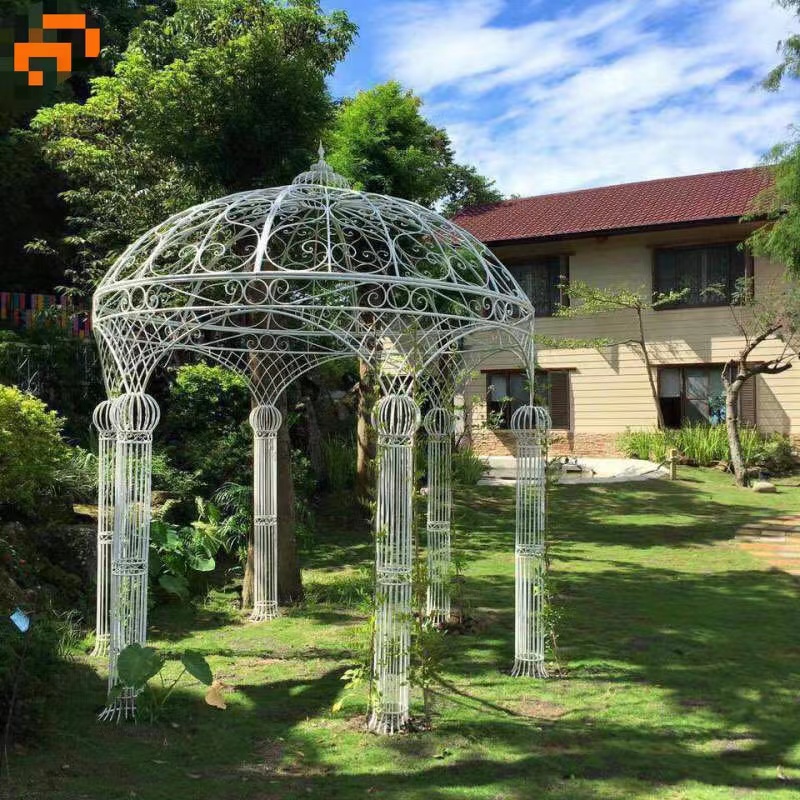 百界婚庆欧式铁艺亭子六柱蒙古包婚礼仪式亭户外铁艺景观亭子花亭详情2