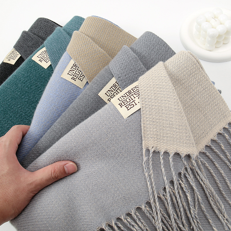 秋冬新款少数民族风菱形仿羊绒加厚保暖围巾女时尚旅游防风披肩详情5