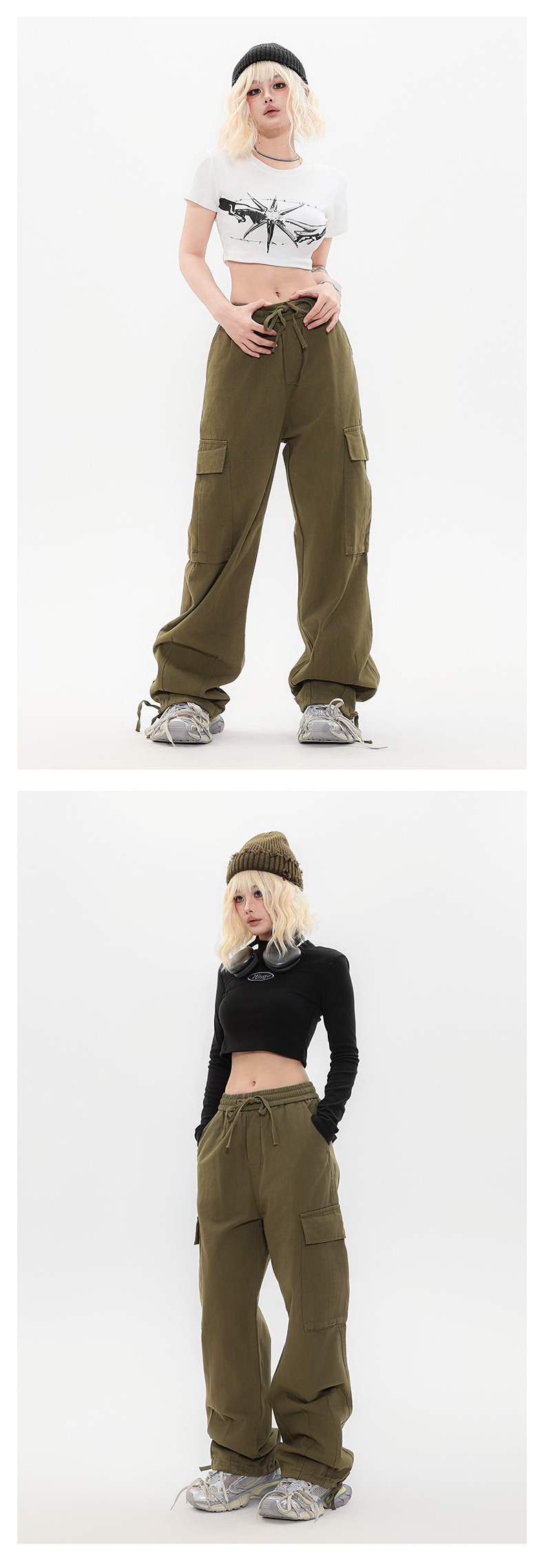 OREETA丨vintage直筒工装裤女可调节日系工装裤潮牌阔腿工装裤男详情32