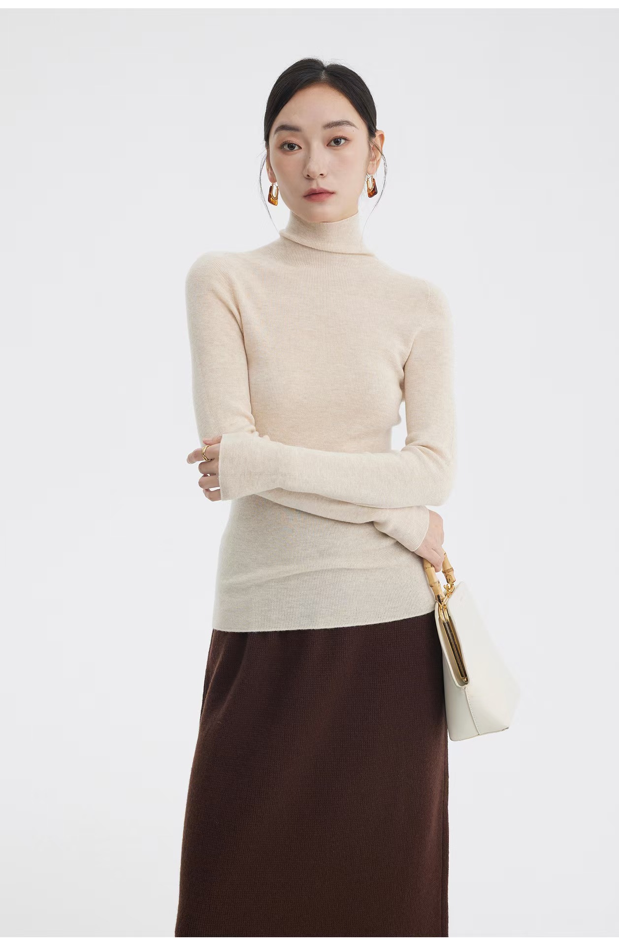 48-count fine-spun wool sweater for women, 100 pure wool seamless one-piece base layer, slim 18-stitch ultra-fine knitted sweater, thin pic 30