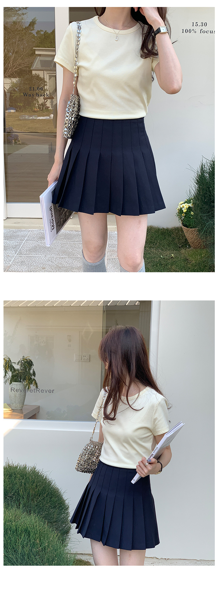 短款圆领t恤女春季2025广州十三行新款韩版纯色简约百搭短袖上衣详情9