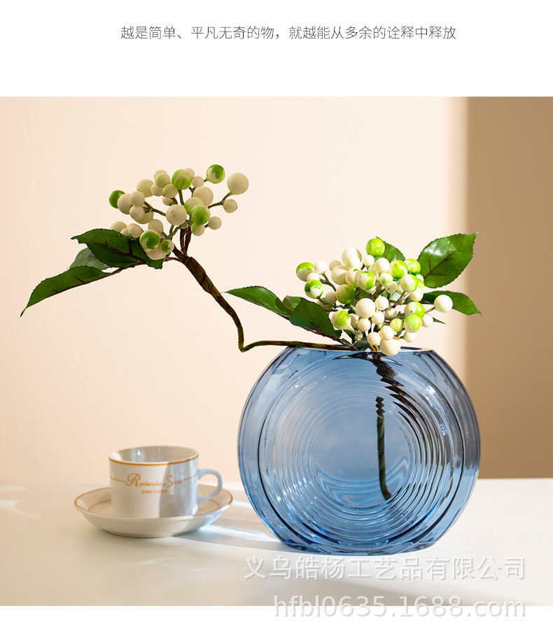 2020 New creative geometric glass vase for living room, dining table, entrance hall, dried flower arrangement decoration, light luxury style pic 4