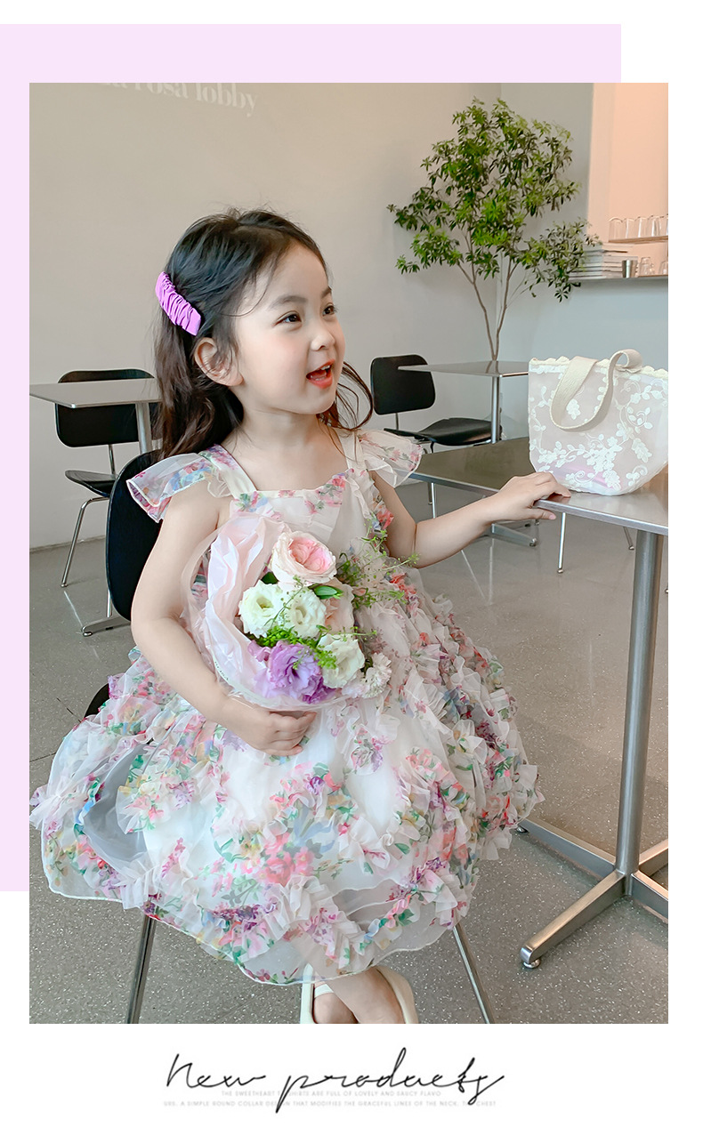 女童夏季公主裙2024新款洋气女宝宝夏装纱裙吊带裙子儿童装连衣裙详情12