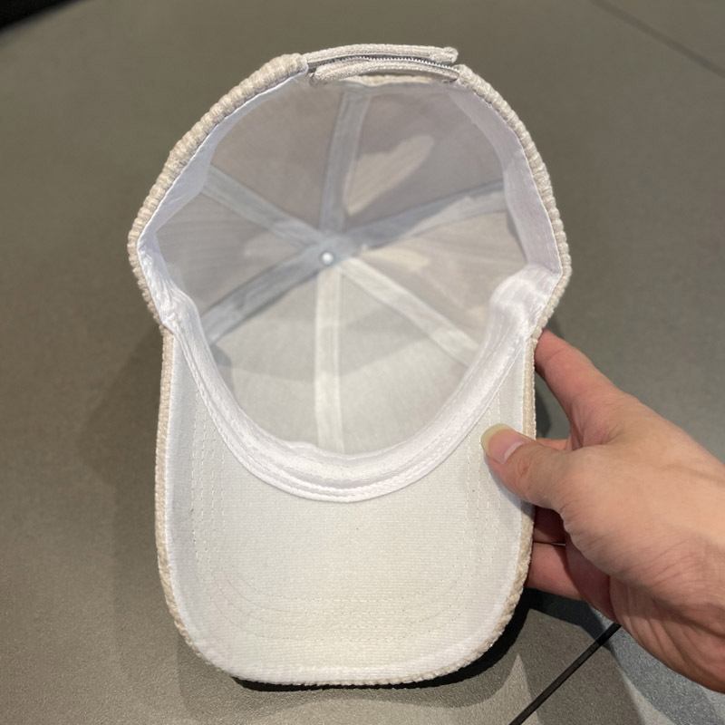 帽子女镶钻D字母灯芯绒鸭舌帽秋冬季韩版时尚百搭弯檐青年棒球帽详情16