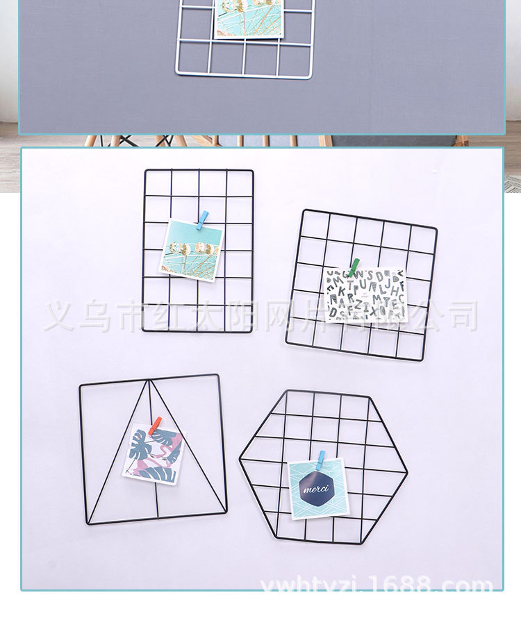 Factory direct sales, popular foreign trade clamps, photo grids, vacuum-formed tape, wooden clamps, postcard decoration small nets pic 5