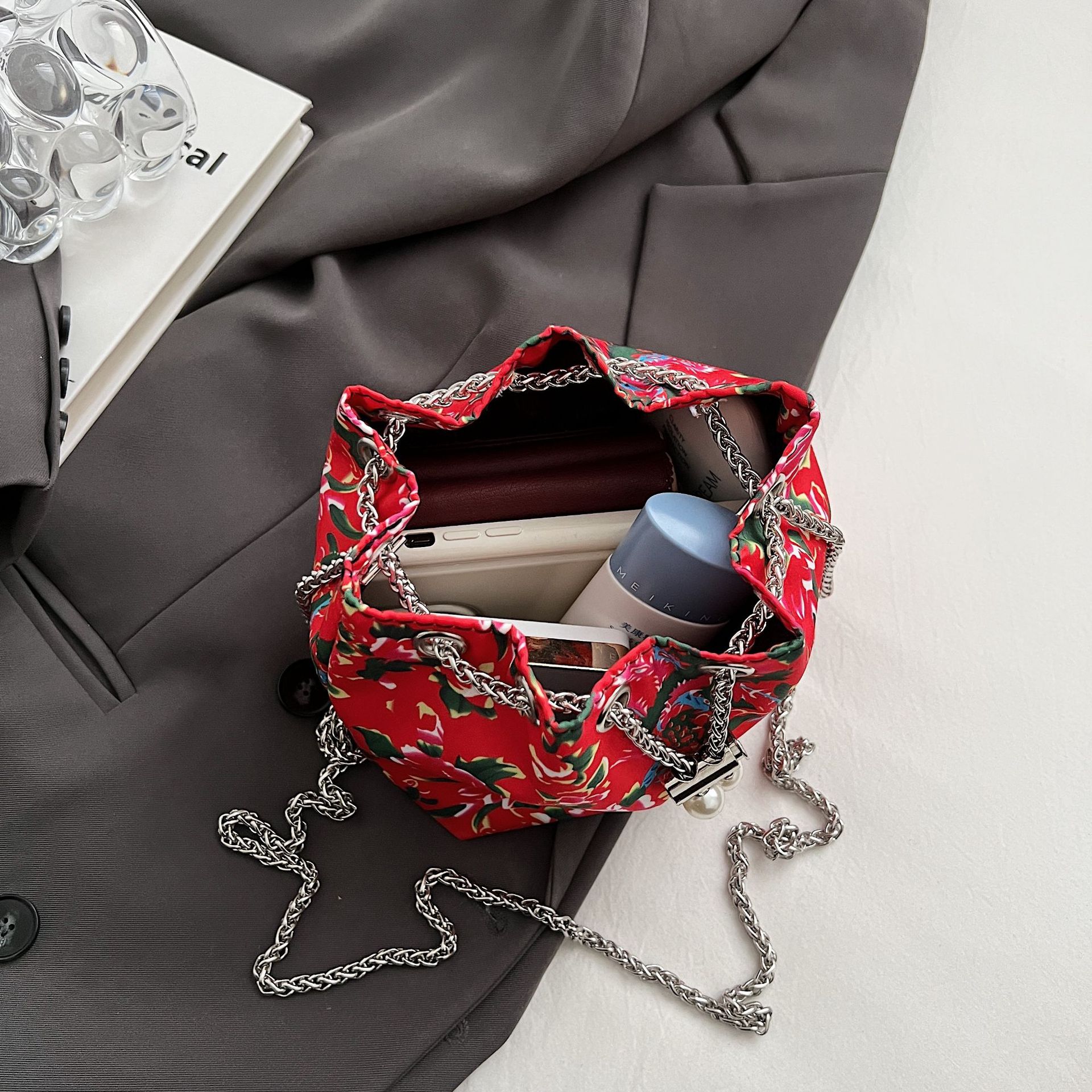 花棉袄潮酷水桶包新款2024春季个性民族风单肩包国潮复古斜挎女包详情77