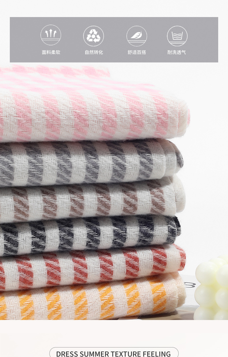 New autumn and winter checkered short beard imitation cashmere scarf for female students, warm and versatile soft shawl manufacturer wholesale pic 10