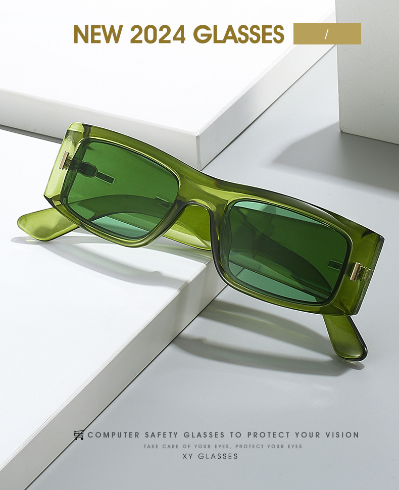 New square-framed sunglasses, European and American fashion square ins style, unisex personalized sunglasses, cross-border eyewear wholesale pic 1