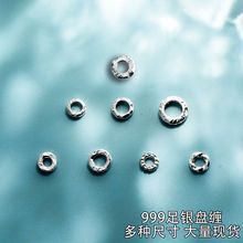 s999足银养耳洞耳钉女小巧迷你双头耳棒耳骨钉韩版简约圆耳针耳详情5