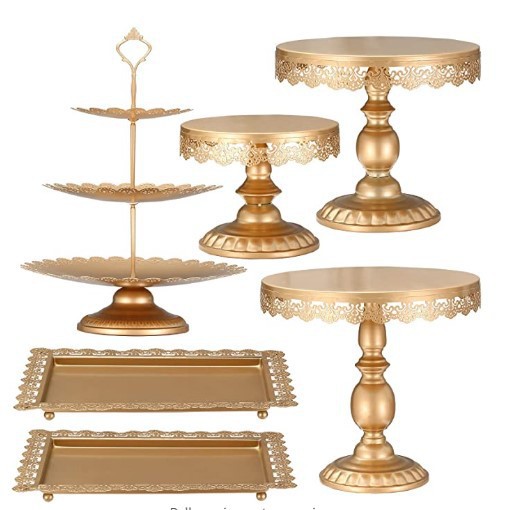 European-style iron cake stand set, wedding banquet dessert and pastry display, birthday dinner creative multi-layer plating pic 8