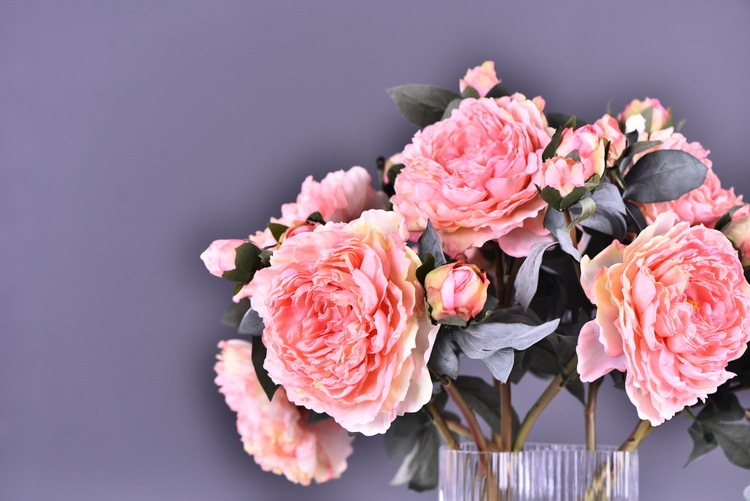 Factory direct sales of faux peonies with charred edges, wholesale of retro faux paeonies, living room and dining table flowers, wedding decoration artificial flowers pic 37