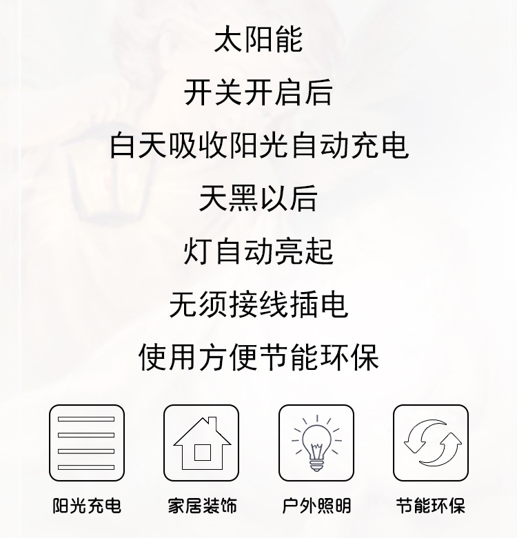 曦骉户外花园酒店别墅塑胶太阳能LDE地插灯草坪灯小路插件吊灯装饰品详情2