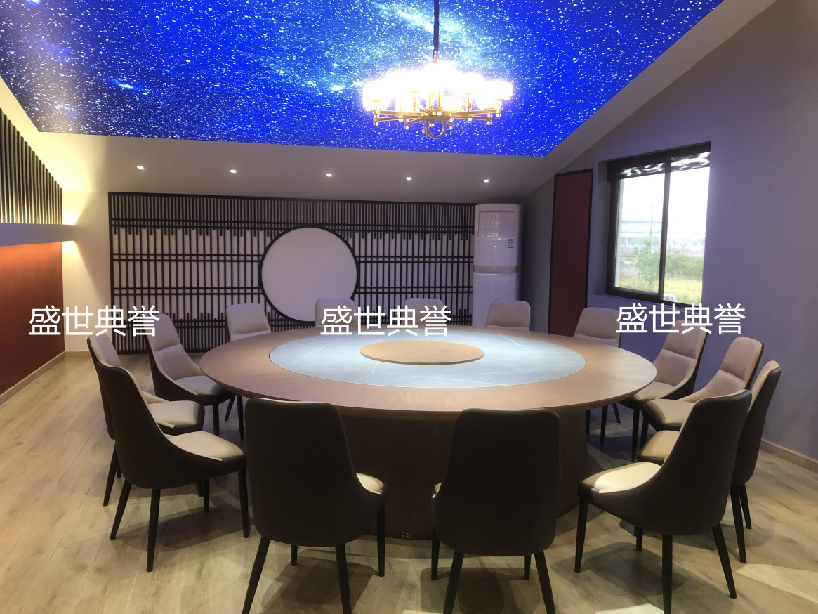 Solid wood electric dining tables and chairs for star-rated hotels in Qingdao, seafood restaurant private rooms, flat-level electric tables with lifting mechanisms pic 22