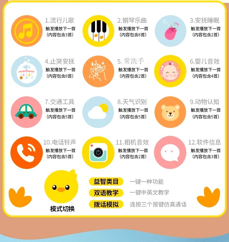 儿童早教双语手机玩具 婴儿可咬牙胶仿真音乐电话益智学习故事机槐兴22222详情7