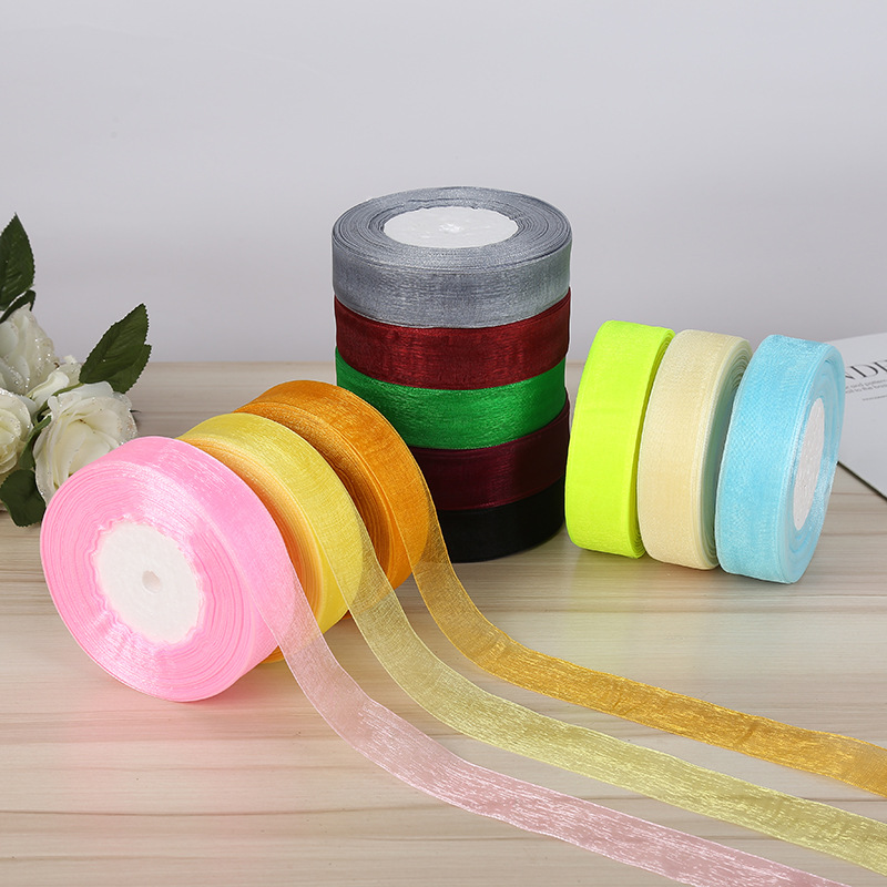 2.5cm ribbon DIY gift packaging tape, edge tape, red ribbon, silk ribbon, satin ribbon, wedding colorful ribbon pic 5