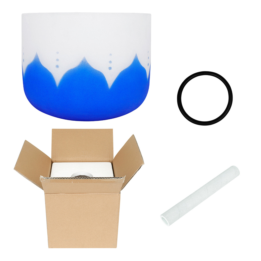 Wholesale IRin 6-14 inch crystal bowls, blue lotus music bowls, frosted singing bowls, yoga sound therapy singing bowls pic 4