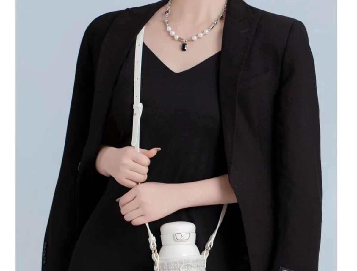 HISAYLEE小立高颜值媛悦双饮吸管水杯子保温杯杯套手拎便携女生礼详情12