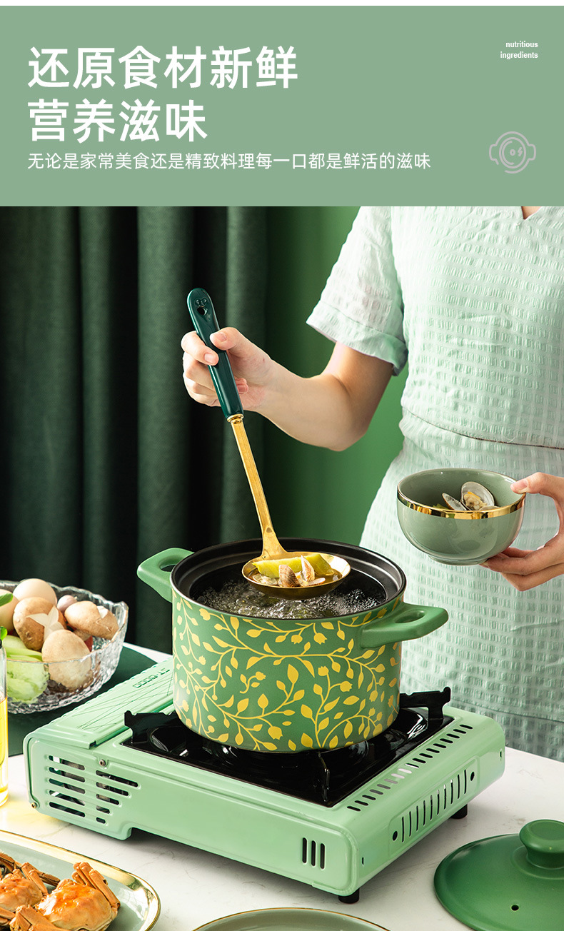 CNNB clay pot stew pot, household gas ceramic soup pot, small high-temperature resistant 煲仔饭 pot, stone pot for making soup, clay pot pic 4