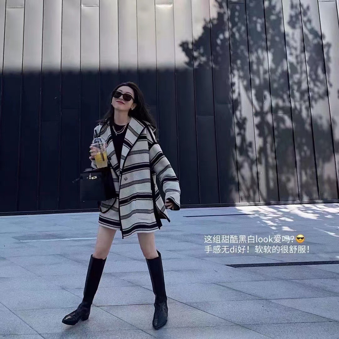 Double-sided cashmere and woolen cape coat for autumn and winter, Hepburn style, short coat, mid-length, 2021 new style for women pic 5