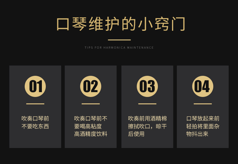 10孔Blues口琴外贸跨境批发塑料盒初学者入门演奏十孔布鲁斯口琴详情14