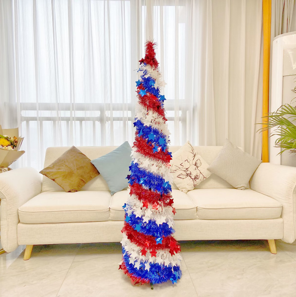 25cm American Independence Day series Christmas colorful stripes, garlands, holiday decorations, pendants, door decorations, encrypted version pic 3