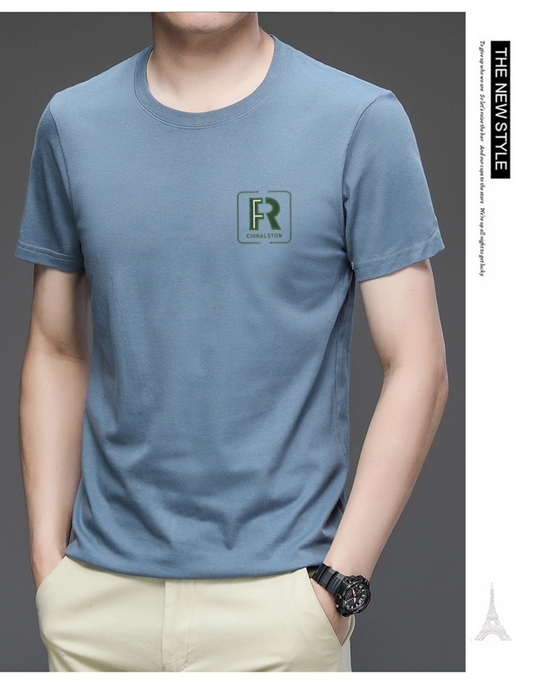 精梳棉夏季新款100%纯棉简约百搭男士t恤圆领字母印花透气短袖男详情32