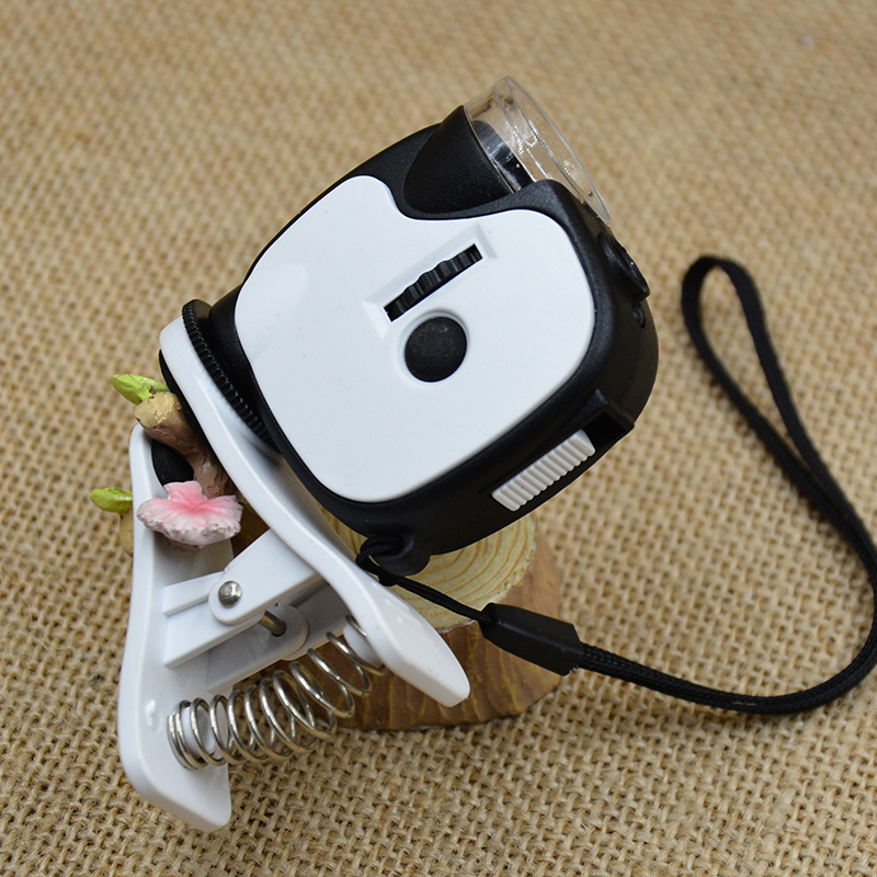 Fashionable and creative clip portable microscope magnifying glass with light 55x 7004DB mobile phone photo microscope pic 4
