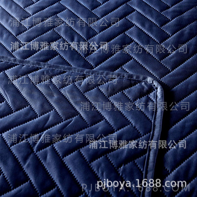 Boya Wholesale Fleece 3D ultrasonic Spring and Summer plain pillowcase, embossed cotton fabric embroidered washed quilt, pillowcase quilting pic 14