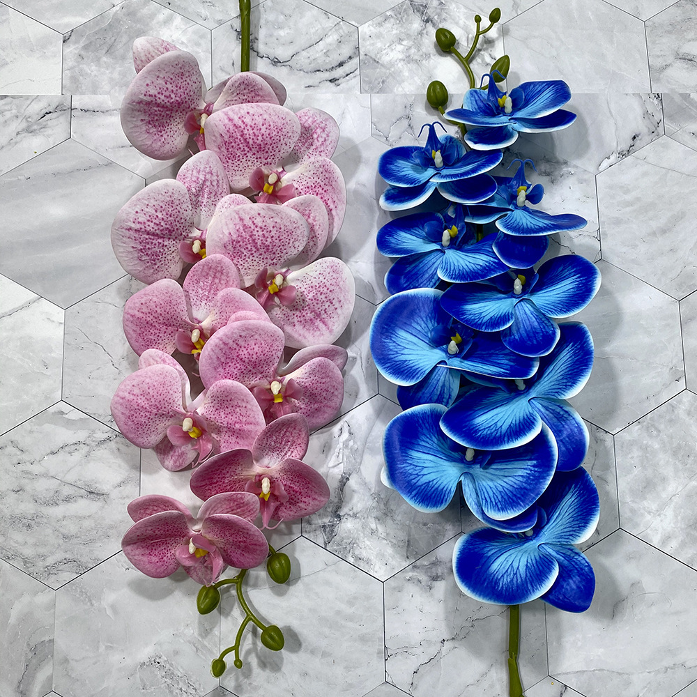 Wedding Mei Li 9-head Phalaenopsis simulation flower 3D printed soft rubber Phalaenopsis artificial flower home conference venue flower arrangement decoration pic 129