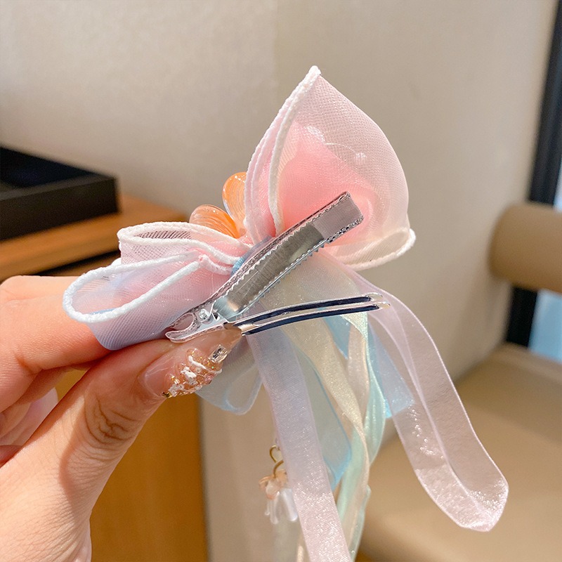 儿童发夹古风发饰花朵蝴蝶流苏步摇汉服超仙珍珠琉璃吊坠公主头饰详情24