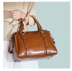 双肩包女2022新款真皮女包时尚油蜡牛皮双肩背包高级感女士背包详情26