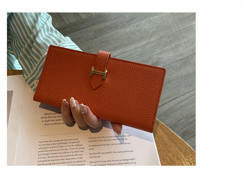 长款真皮女士钱包2024新款纯色大容量多功能折叠高档牛皮手机钱夹详情6