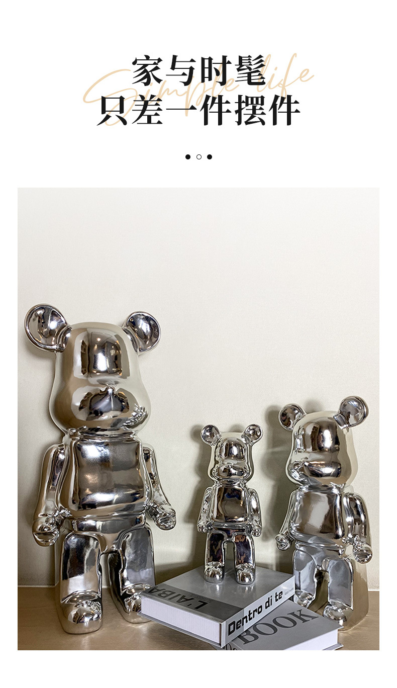 Cartoon violent bear tray ceramic large decorative item, floor-standing living room, popular home furnishing, light luxury TV cabinet decoration pic 10